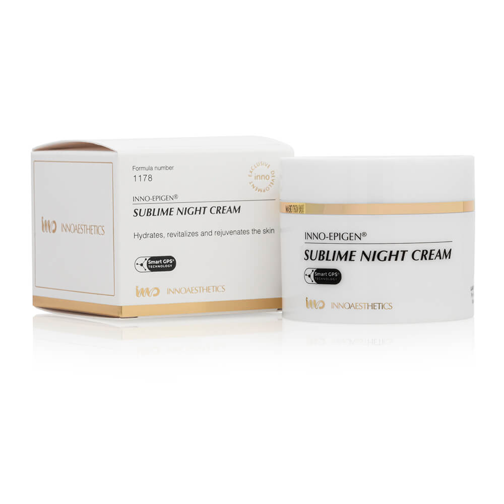 epigen sublime night cream blanco 1 - Нічний крем для сухої шкіри з ознаками старіння Innoaesthetics Sublime Night Cream 50мл