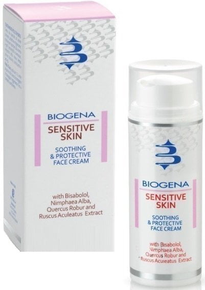 sensitive - Заспокійливий крем для гіперчутливої шкіри Biogena Sensitive Skin Soothing & Protective Face Cream 50мл