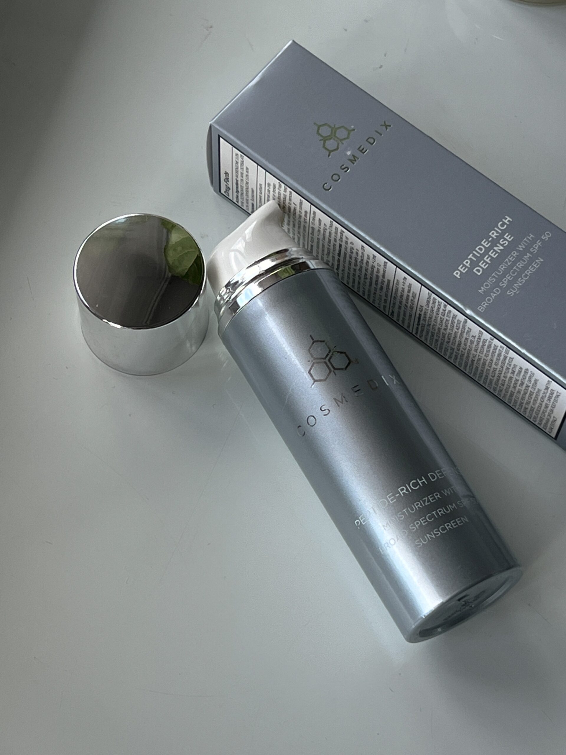 img 8440 scaled - Сонцезахисний крем SPF 50 Cosmedix Peptide Rich Defense SPF50 50мл