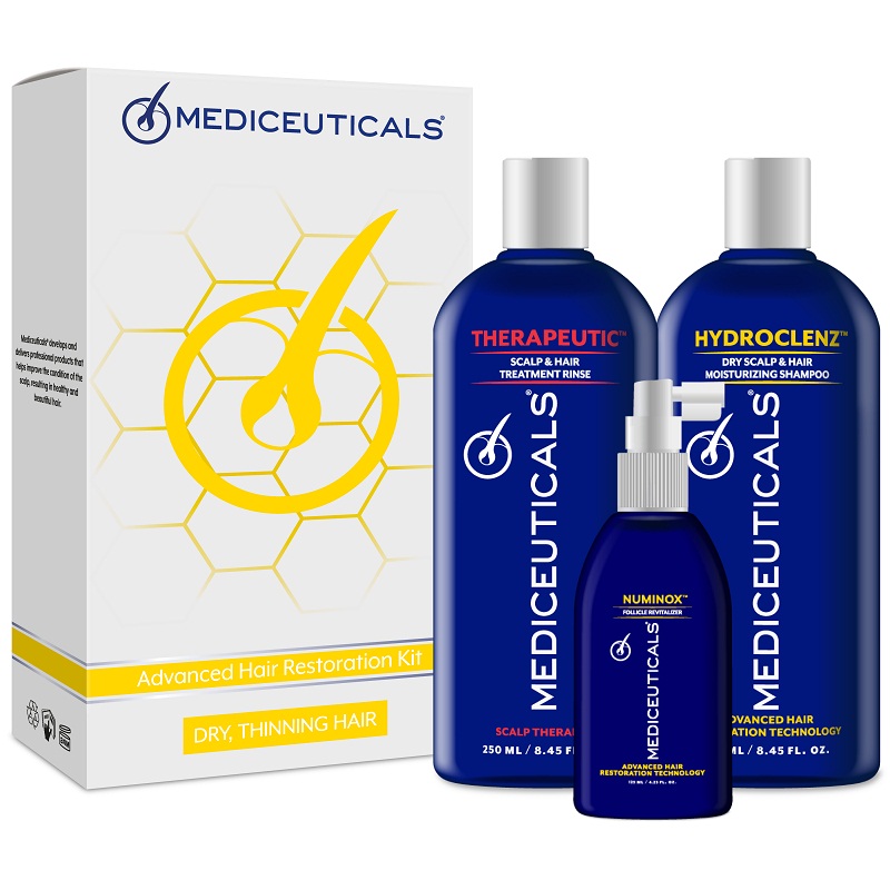 advanced hair restoration kit dry 1.jpg134 - Набір проти випадіння та стоншення волосся у чоловіків (для сухого волосся) Mediceuticals Advanced Hair Restoration Kit