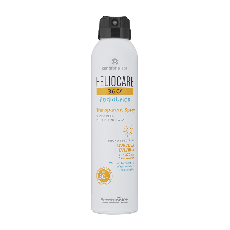 sprey1 900x900 1 - Дитячий прозорий сонцезахисний спрей SPF 50+ Cantabria Labs Heliocare 360 Pediatrics Transparent Spray 200мл