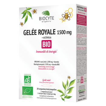 gelee royale v1a 0121 bi 3760289221349 - Добавка дієтична на основі маточного молочка та ацероли Biocyte Gelee Royale Bio 1500мг