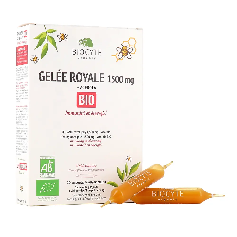 pishevaja dobavka dlja uluchshenija obshego sostojanija organizma biocyte gelee royale bio 20 sht 33507910584024 - Добавка дієтична на основі маточного молочка та ацероли Biocyte Gelee Royale Bio 1500мг