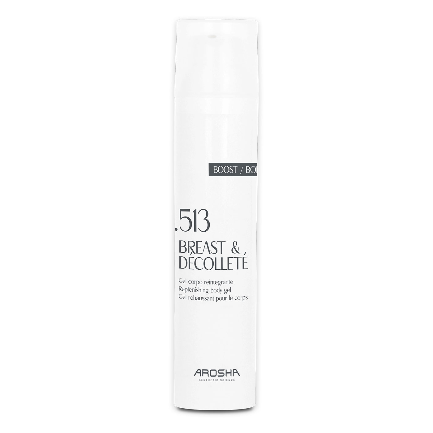 513 breastdecollete img website 1 - Гель для грудей та зони декольте Arosha 513 Breast & Decolte Replenishing Body Gel 100мл