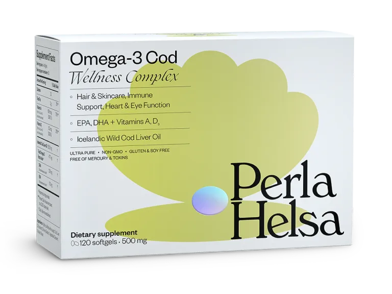 - Омега-3 із тріски з вітамінами А і D3 Perla Helsa 120 капсул