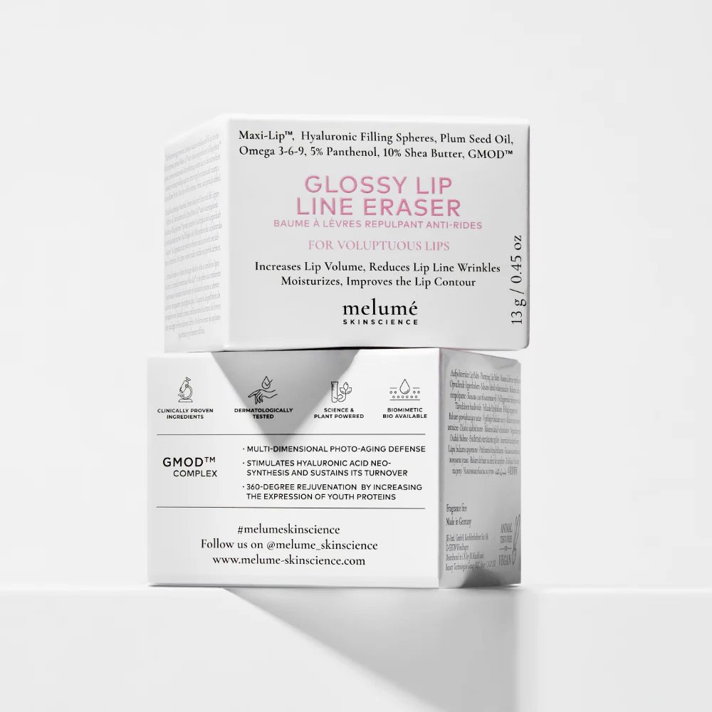 - Бальзам-філлер для збільшення об'єму губ Melume Glossy Lip Line Eraser Maxi-Lip Filler Balm