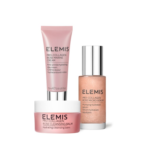 5432 elemis plump it up products row very 600x600 1 - Тріо для зволоження та заспокоєння шкіри з Трояндою ELEMIS Kit: Pro-Collagen Rose Plumping Routine