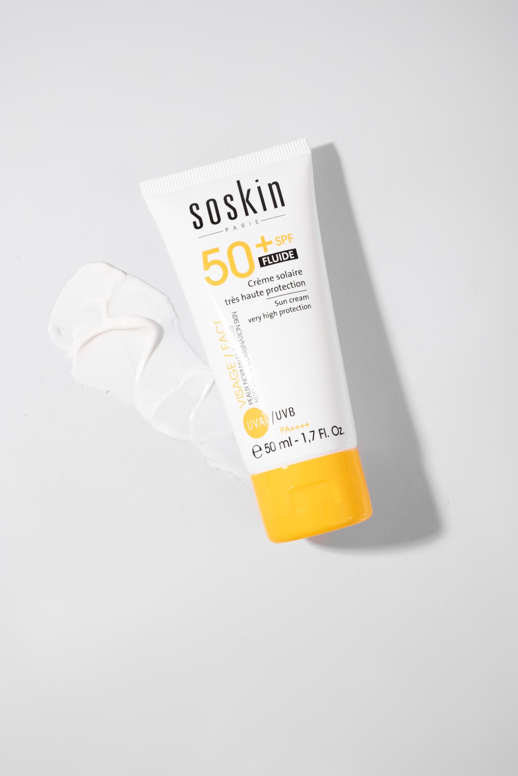 sun cream spf 50 2 scaled 1 - Сонцезахисний крем-флюїд з дуже високим ступенем захисту Soskin SPF 50+ – SUN CREAM VERY HIGH PROTECTION SPF50+ 50мл
