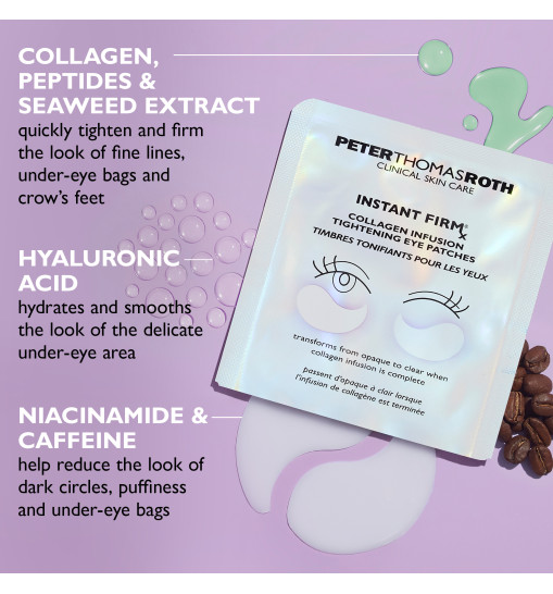 05 22 01 075 ifx collagen tightening patches pdp ingredients infographic 2000x2000 509x546 1 - Підтягуючі патчі для шкіри навколо очей з колагеном Peter Thomas Roth Instant FIRMx® Collagen Infusion Tightening Eye Patches 1шт