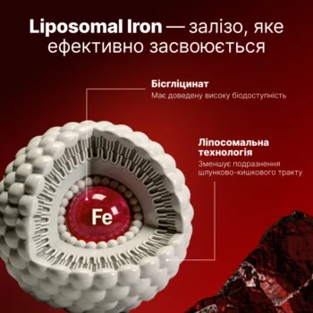 image 1 - Дієтична добавка залізо Perla Helsa Liposomal Iron Vitamin C + MCT Oil 60капсул