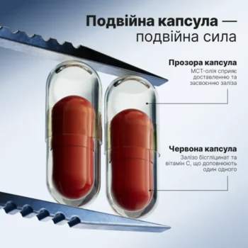 image - Дієтична добавка залізо Perla Helsa Liposomal Iron Vitamin C + MCT Oil 60капсул